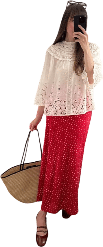 A polka dot skirt