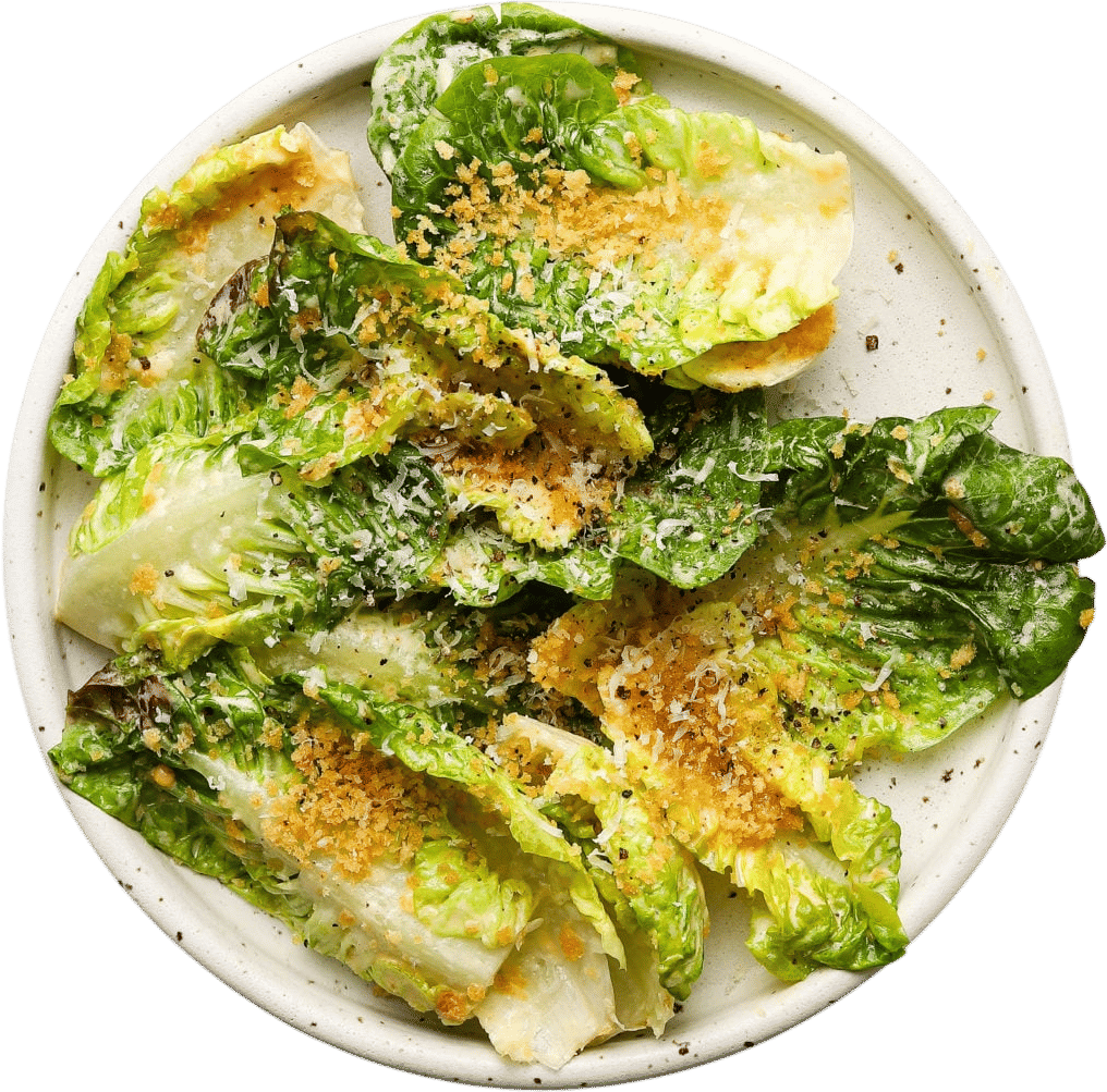 Little Gem Caesar Salad with Panko Breadcrumbs