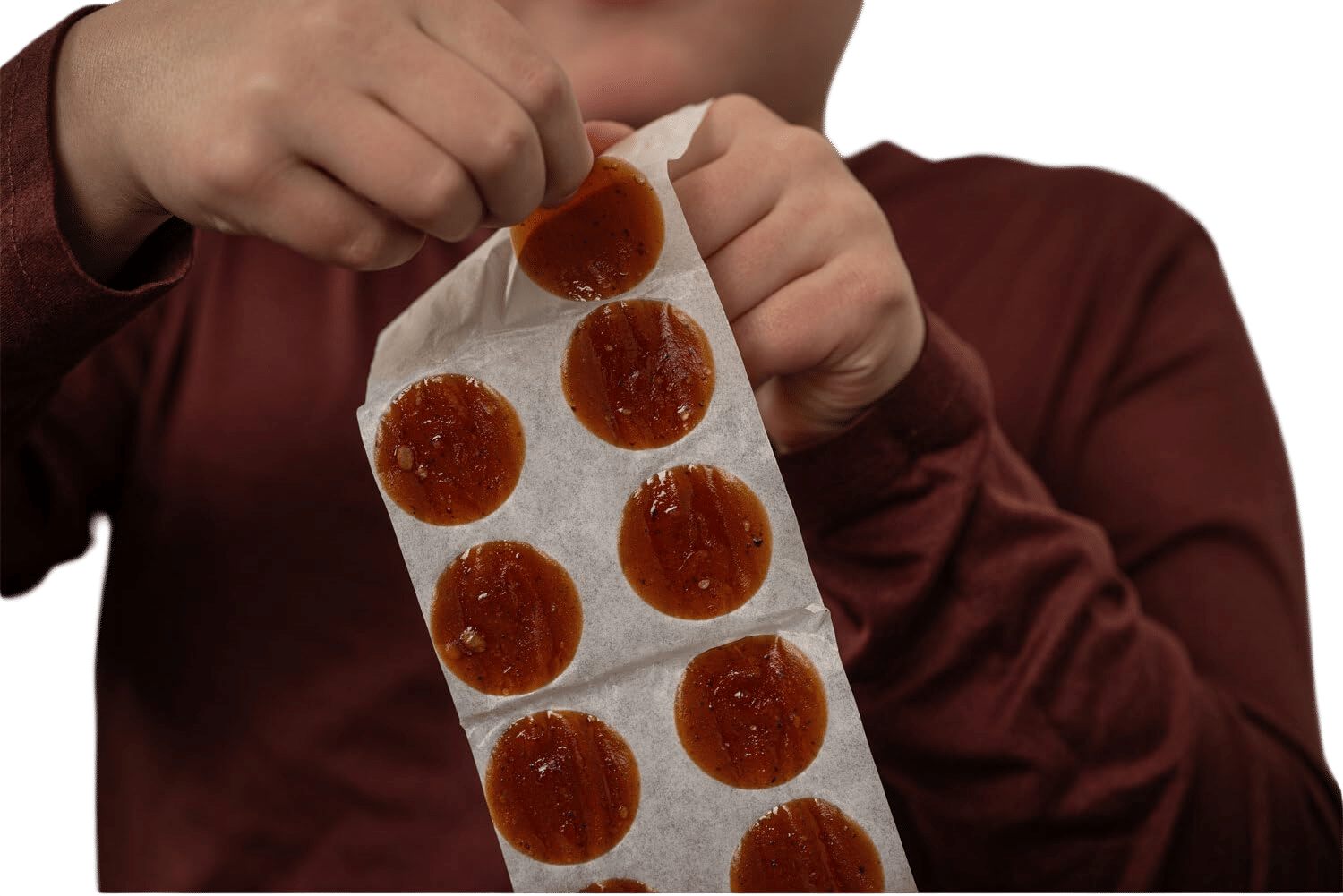 Circular fruit leathers peels