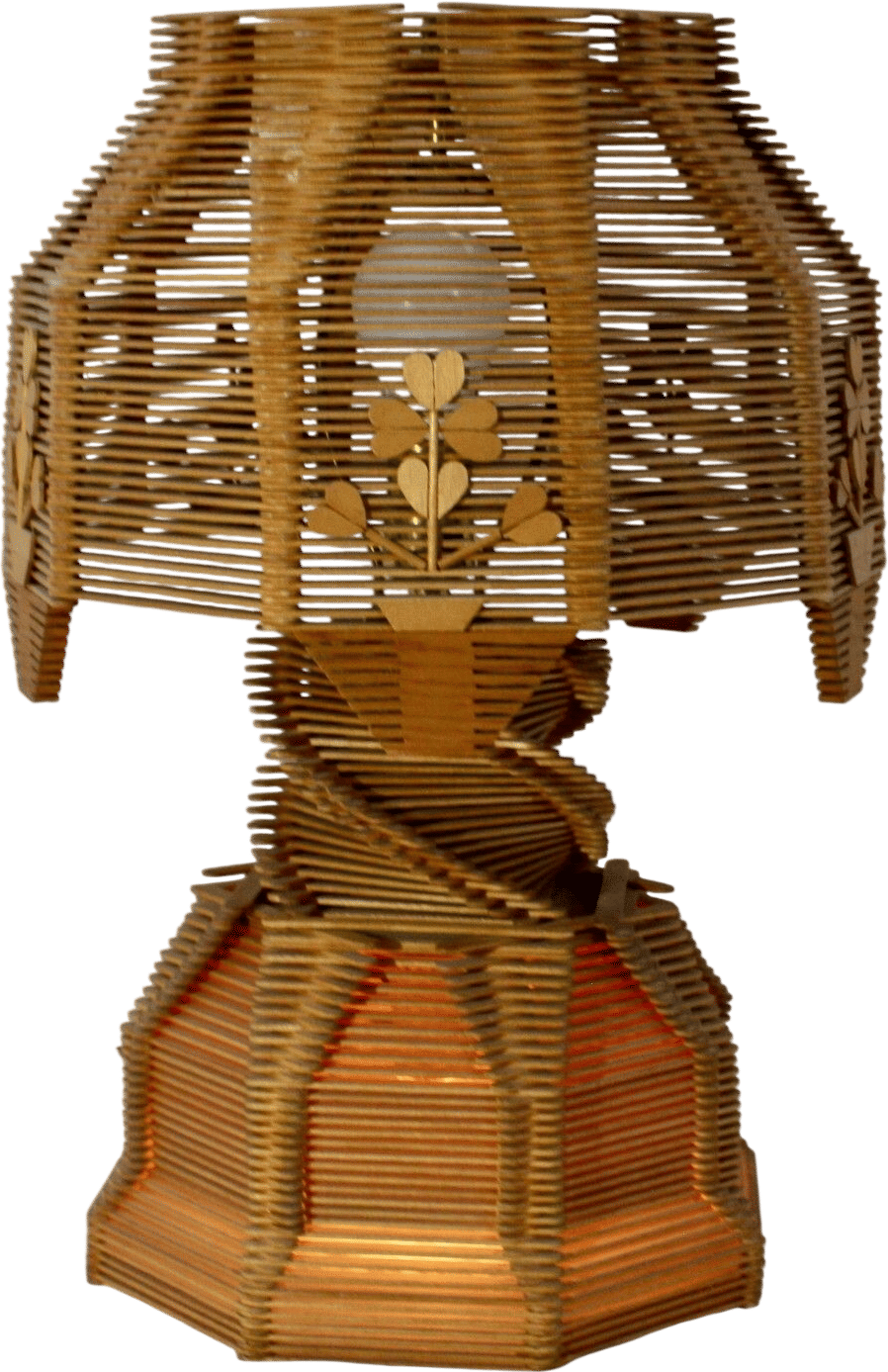 Vintage Popsicle Stick Table Lamp 1960s