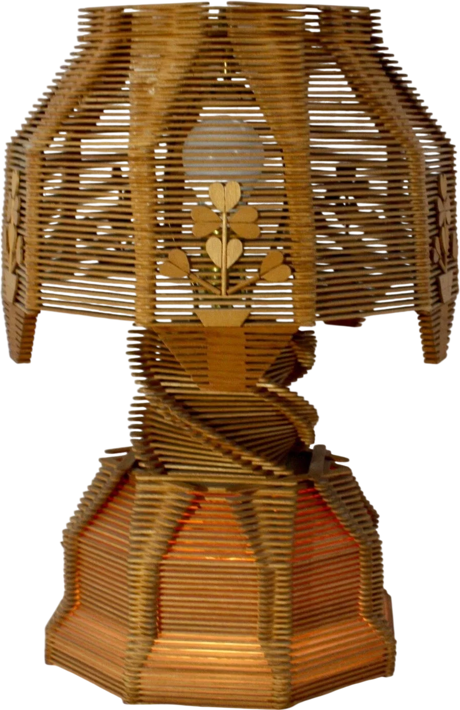 Vintage Popsicle Stick Table Lamp