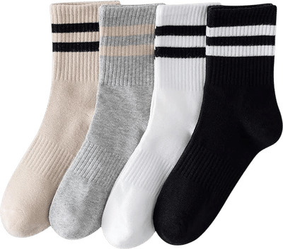 YUWELL Women's Striped Crew Socks