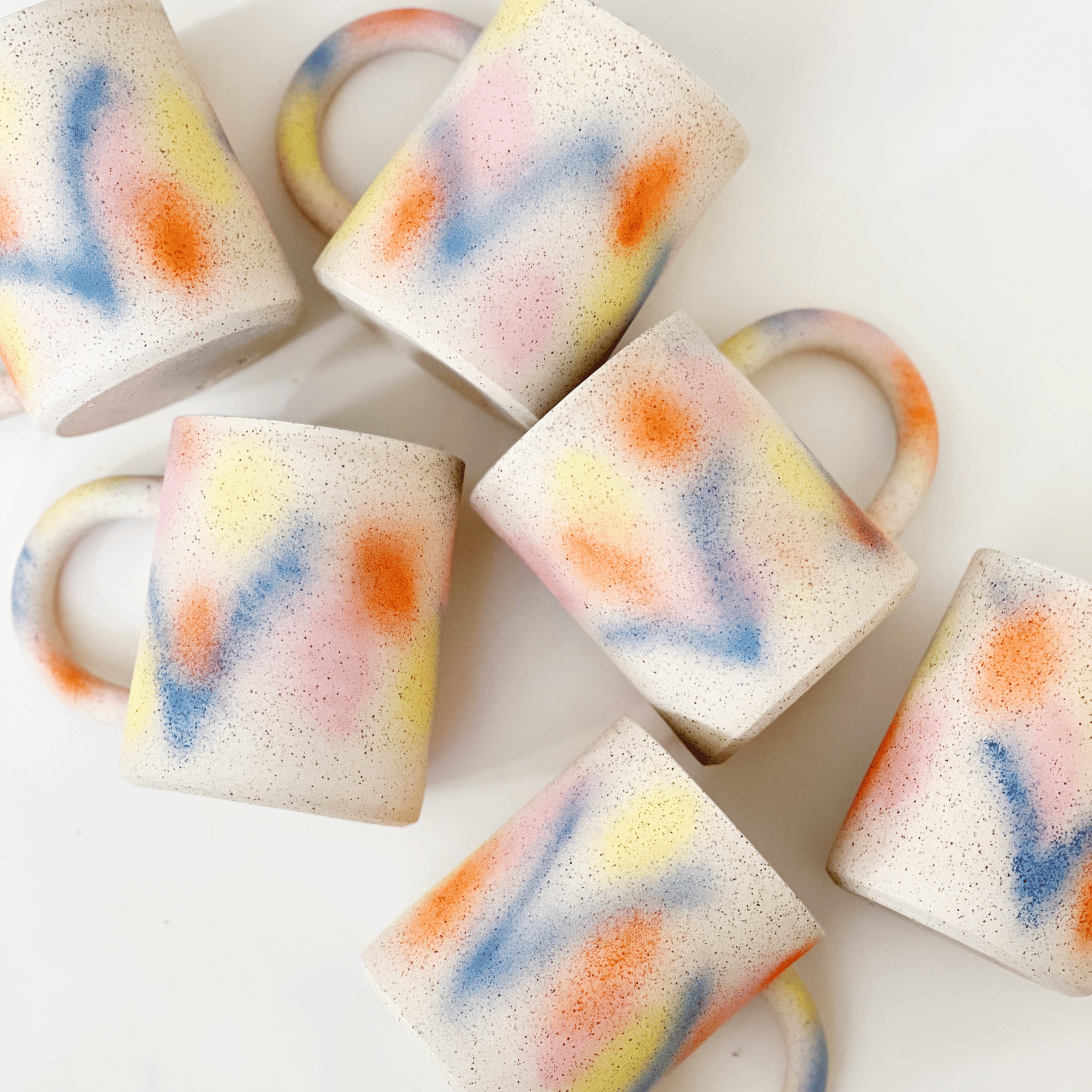 O-M Ceramic Large Soft Plant Handmade Mug