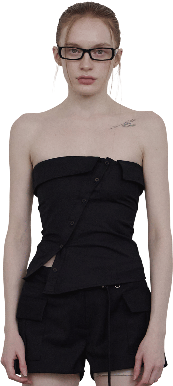 ANIV TUBE BUTTON TOP BLACK