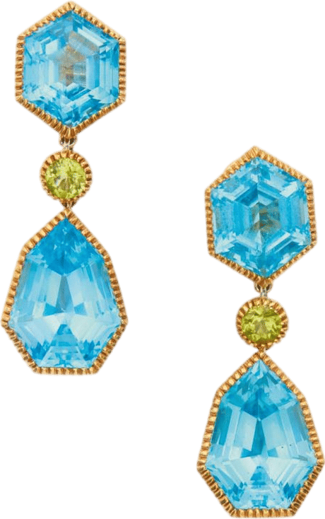 Verdura Blue Topaz and Peridot Byzantine Pendant-Earclips