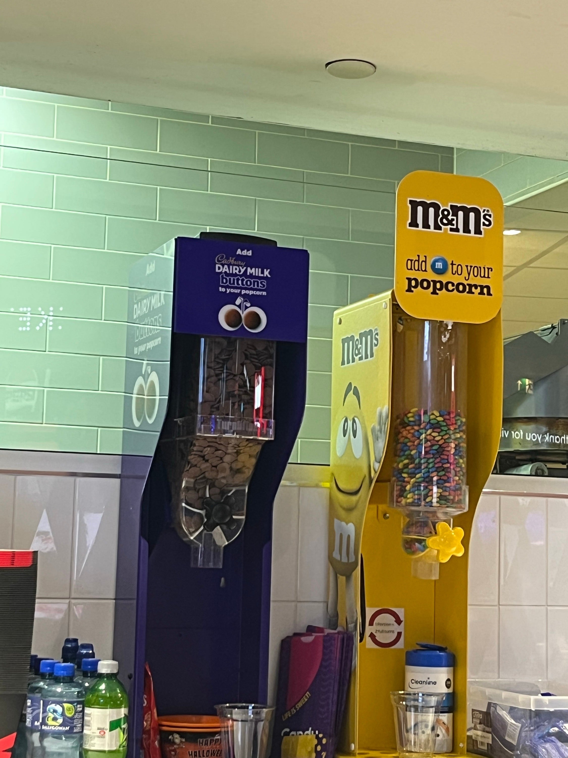 Putting M&Ms in your popcorn at the movies
