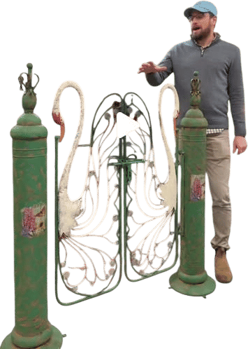 Painted Swan Gates - Fine Estates Auction