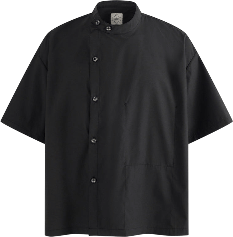 Zen-inspired stand-up collar shirt