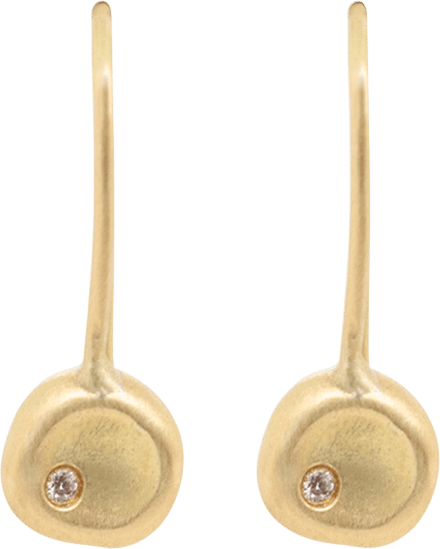 Gold Drop Earring Yaeli set with a Diamond