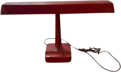Vintage 1950s Red Metal Desk Lamp