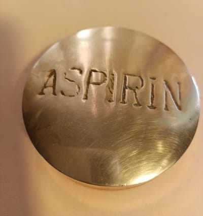 Vintage Brass Aspirin Pill Box