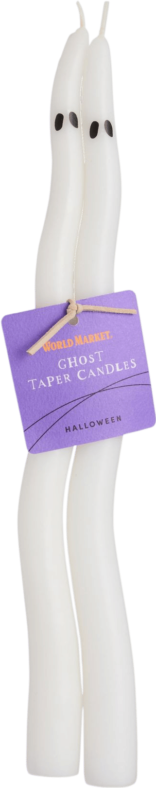 White Ghost Halloween Taper Candle 2 Pack