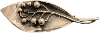 60s Carl Ove Frydensberg Modernist Silver Brooch Pin Leaf & Berries Motif Iconic Designer Hallmark Amazing Nature-inspired Jewelry
