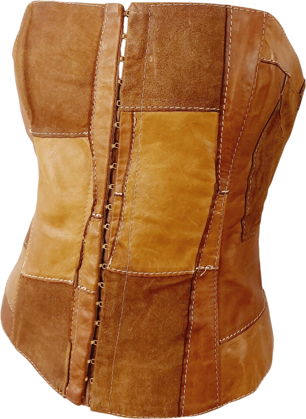 Plein Sud Leather Patchwork Corset