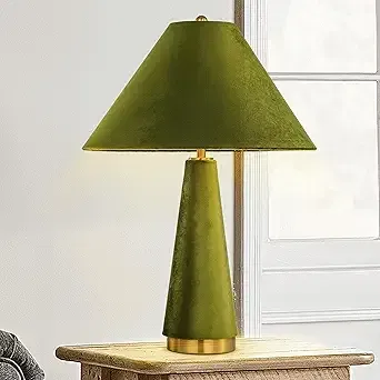 TOCHIC Green Velvet Table Lamp