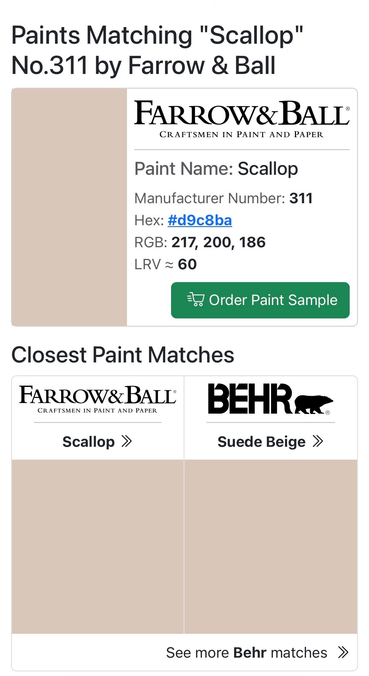 Find the shade equivalent of fancy paint in your preferred brand