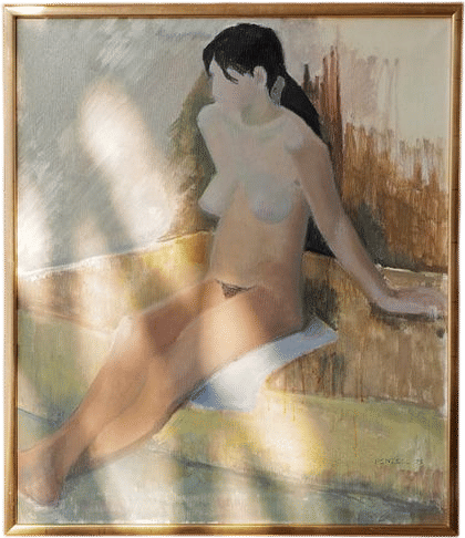 Ochre Figure Study, Oil Painting