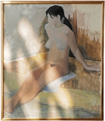 Ochre Figure Study, Oil Painting