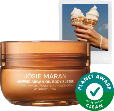 JOSIE MARAN Vanilla Vibezzz - Whipped Argan Oil Refillable Firming Body Butter Jar - 6 oz https://www.sephora.com/product/josie-maran-vanilla-vibezzz-whipped-argan-oil-refillable-firming-body-butter-P510462