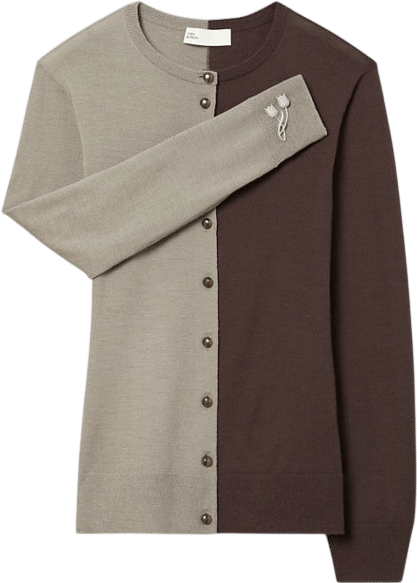 BROOCH WOOL CARDIGAN