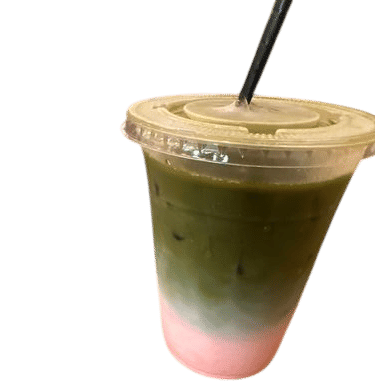 Iced Strawberry Matcha Latte with a Shot of Espresso