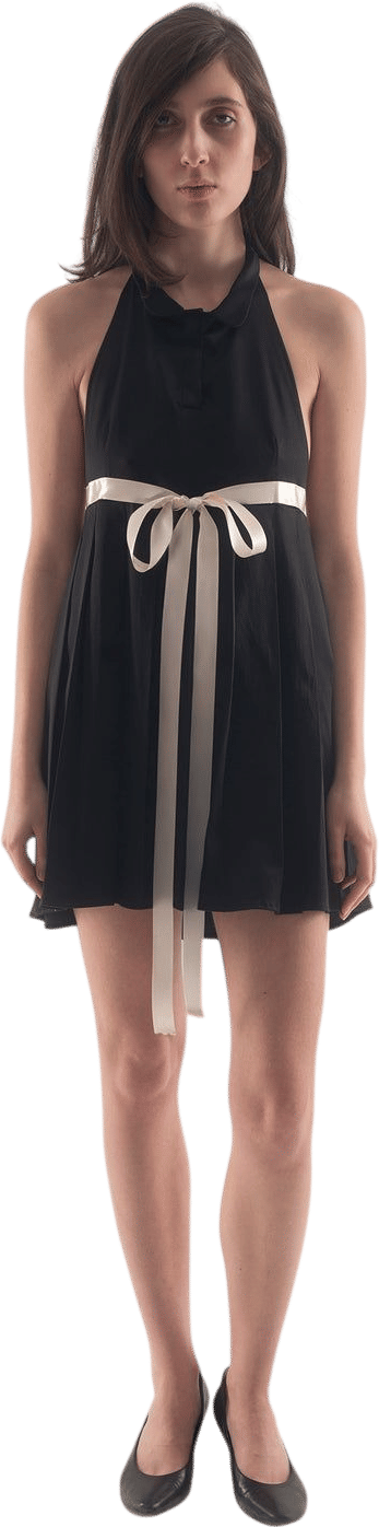 Black Halter-Neck Mini Dress