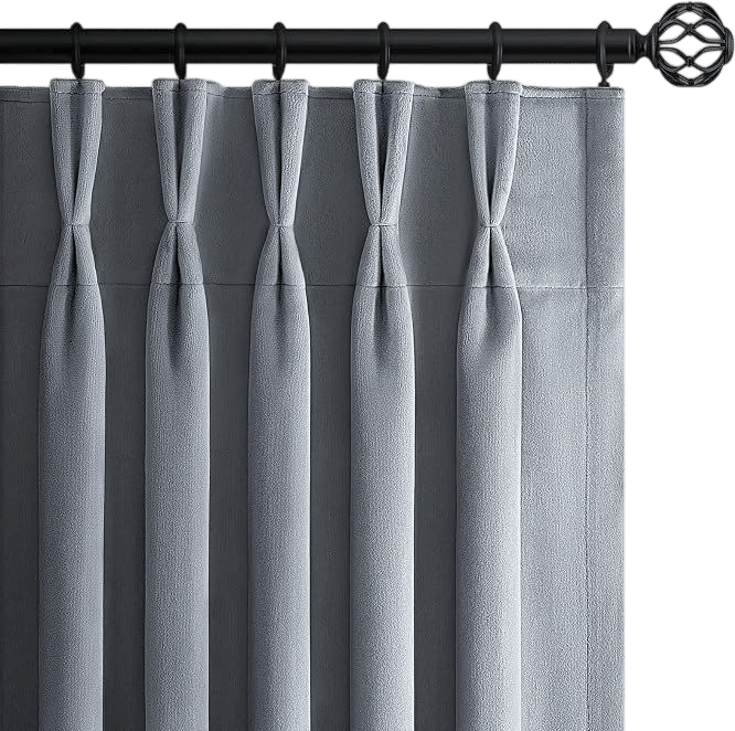 velvet black-out pinch pleat curtains