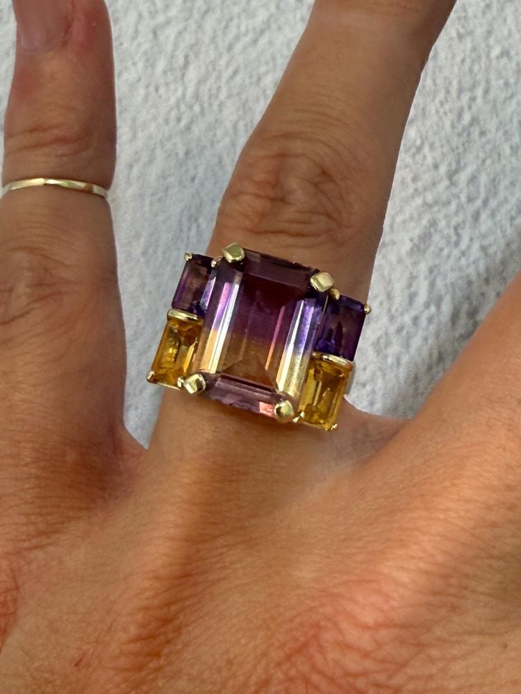 Amethyst Citrine 14k Cocktail Ring