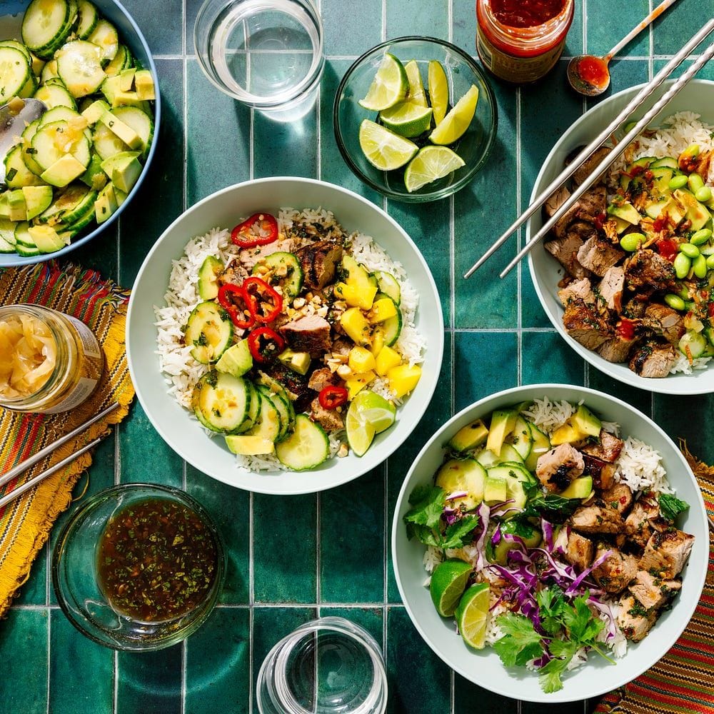 Vietnamese-Inspired Grilled Pork or Chicken Bowls