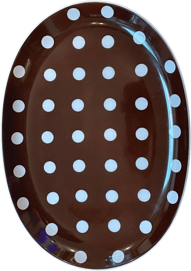 Fitz and Floyd Brown Polka Dot Platter