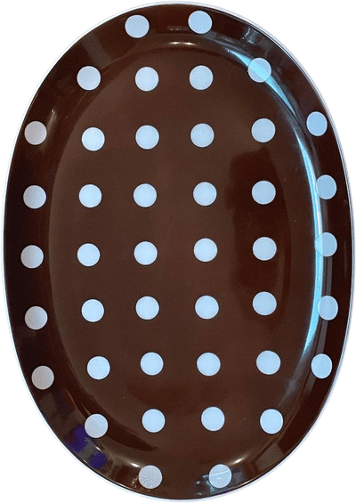 Fitz and Floyd Brown Polka Dot Platter
