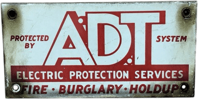 Original ADT Security Porcelain Sign
