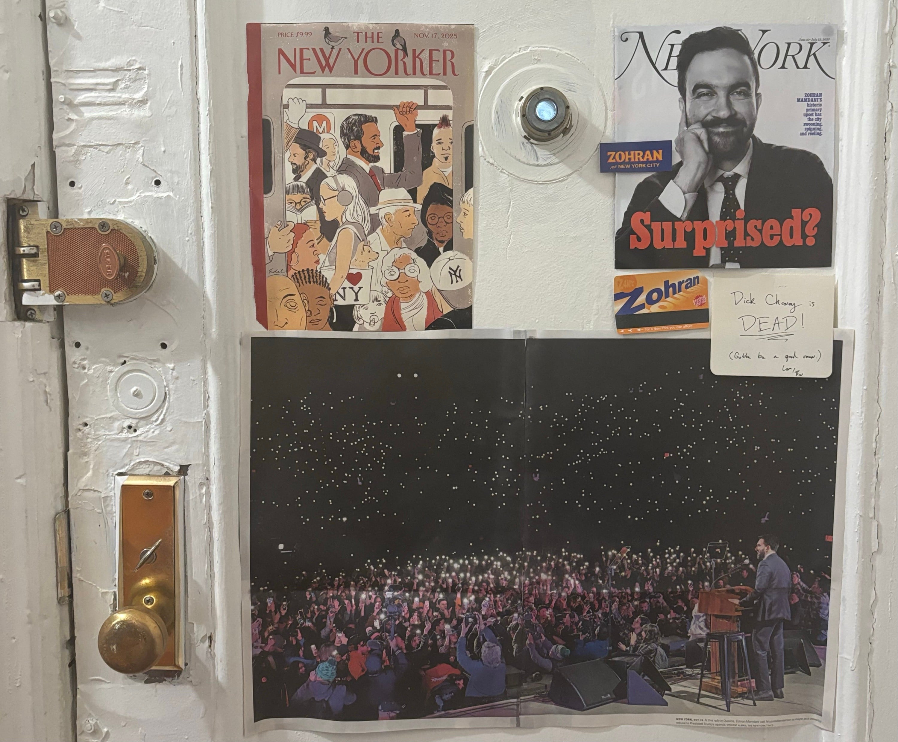 Shrine to Mayor Zohran Mamdani