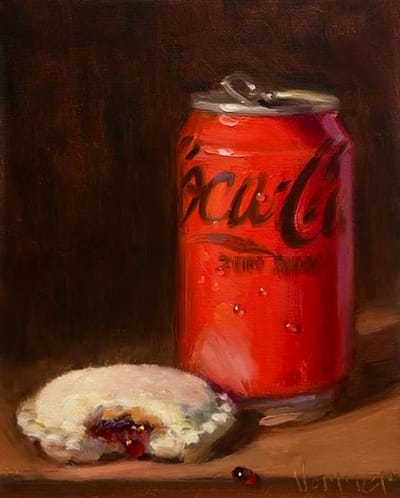 Coca-Cola Can and Pastry Painting