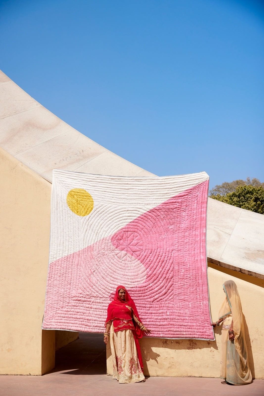 A handmade quilt, vintage or otherwise