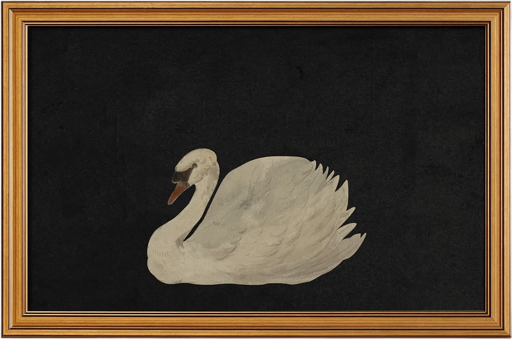 Gold Framed Swan Wall Art (16"x24")