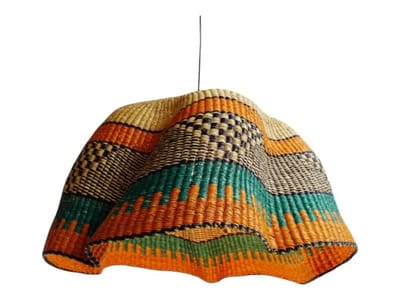 Colorful Woven Basket Lampshade