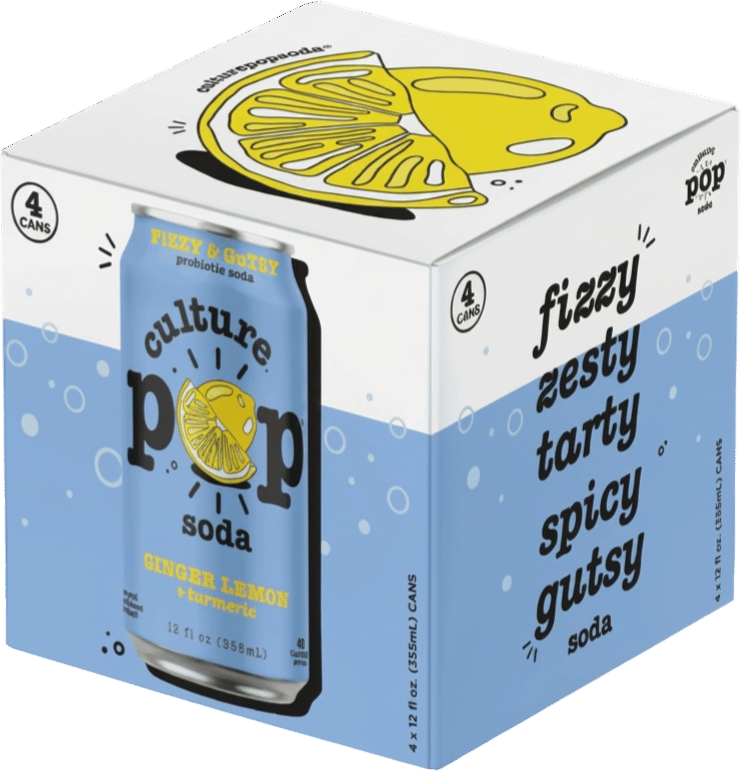 Culture Pop Ginger Lemon Soda (4 Pack)