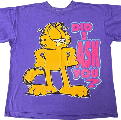 Vintage Garfield 'Did I Ask You?' Purple T-Shirt