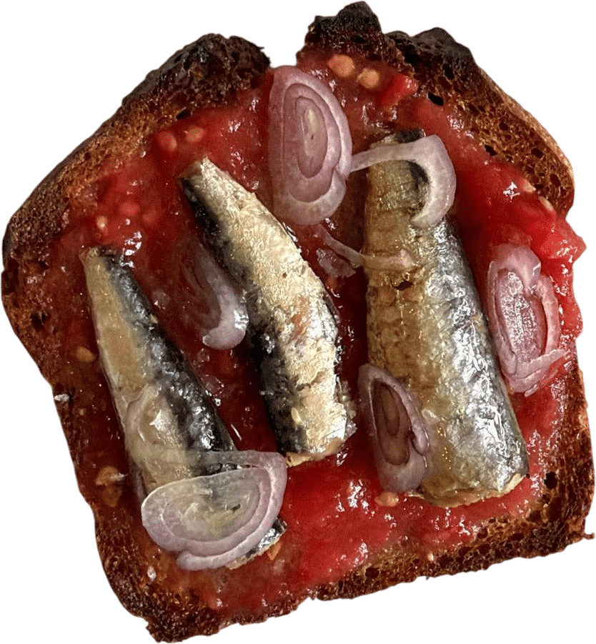 Pan con tomate with sardines