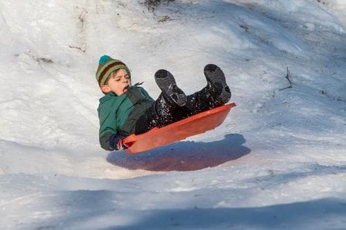 a cheap plastic sled