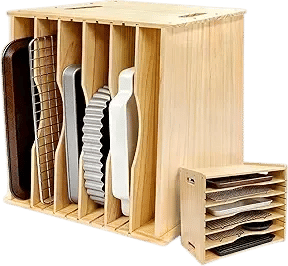 6-Tier Wooden Tray Dividers for Cabinets