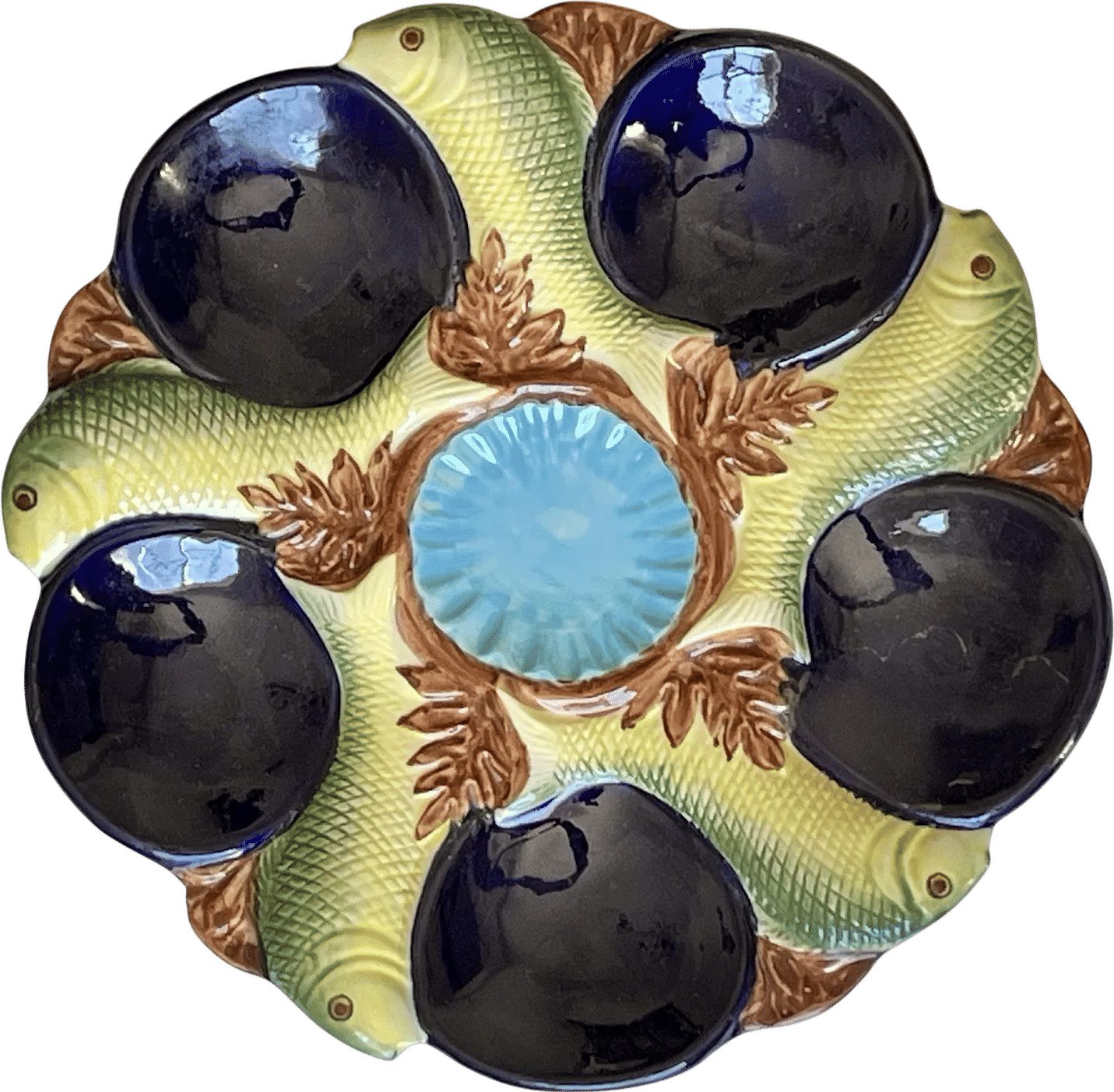 Majolica Oyster Plate