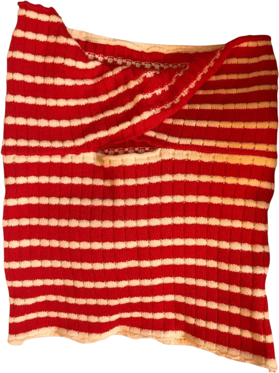 Coastal Y2K Red White Stripe Rib Knit Tube Top