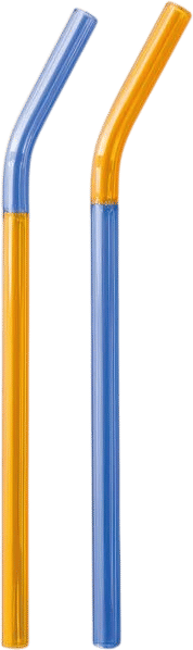 Two Tone Glass Straw Set