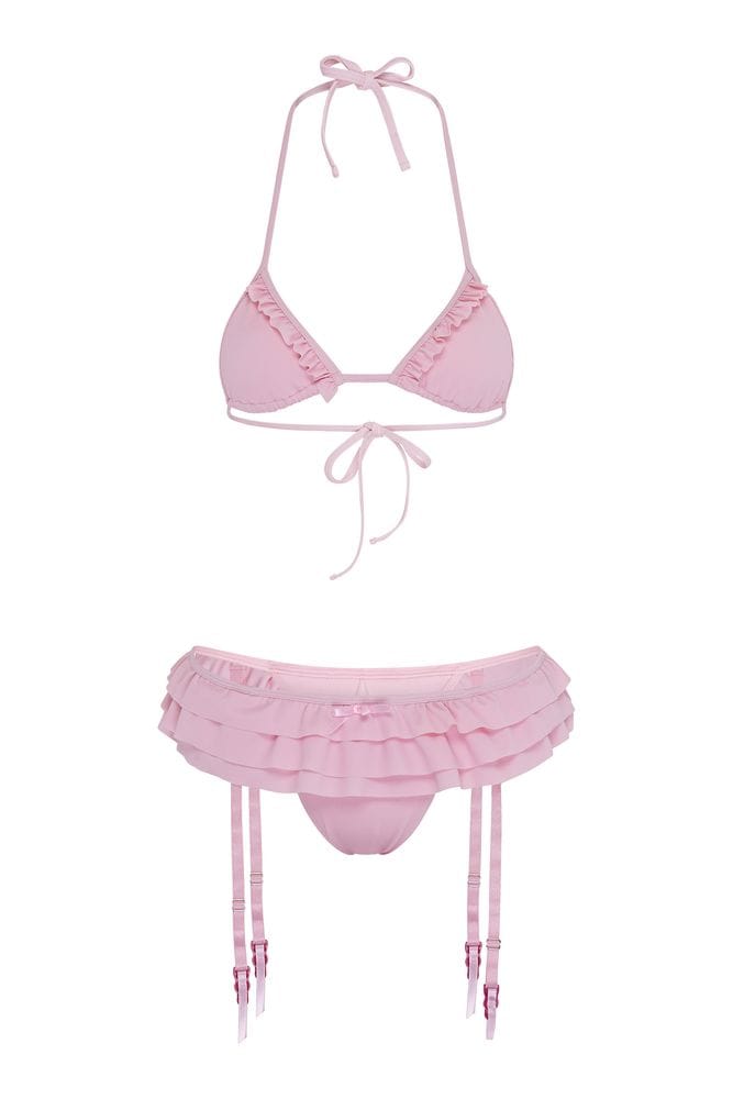Niihai GARTER BIKINI IN BABY PINK