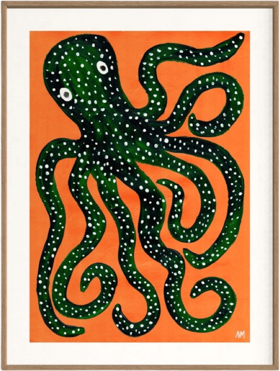 Green Octopus Print