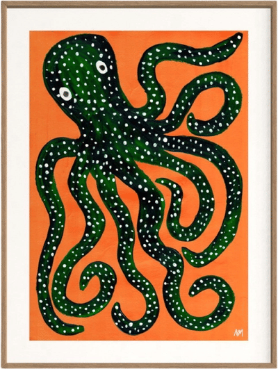 Green Octopus Print