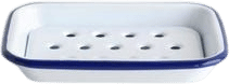White Enamelware Soap Dish