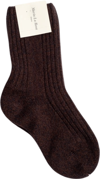 Wool + Cashmere Sock in Brown